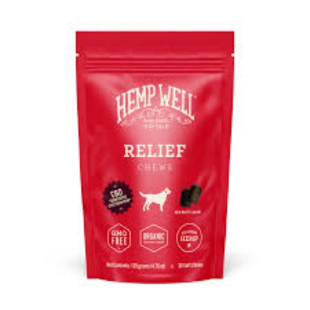 Hemp Well :Red Relief Chews for Dogs Beef Flavor (30 soft Chews)